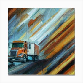 Truck On The Road 3 Canvas Print