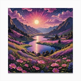Sunset In The Mountains 7 Canvas Print