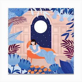 Cleo's Moonlight Song Square Canvas Print