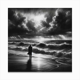 Storm On The Beach 1 Canvas Print