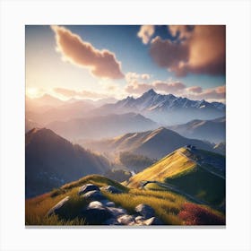 Sunset In The Mountains 39 Canvas Print