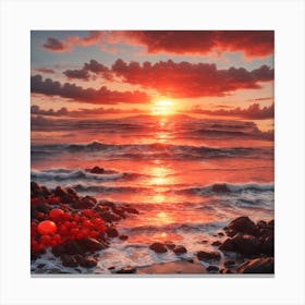Sunset At The Beach Canvas Print