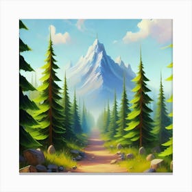 Dense forest with pine trees and marijuana 1 Canvas Print