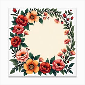 Floral Wreath 14 Canvas Print