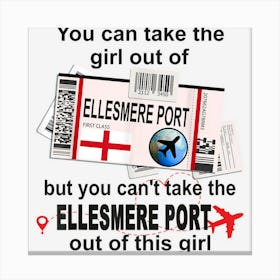 Ellesmere Port Girl Ellesmere Port Boarding Pass Stampe su tela