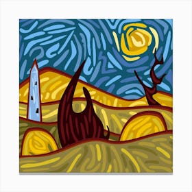 Starry Night In The Countryside 1 Canvas Print