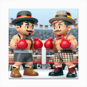 Two Boxers In Boxing Ring 1 Canvas Print