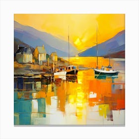 Sunset At The Harbour Canvas Print