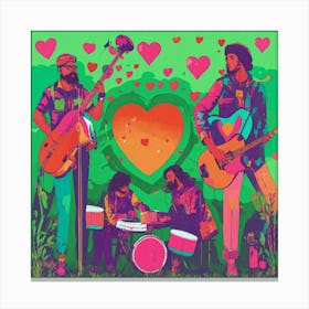 A Square Instagram Post With Musicians Holding Hea (2) Canvas Print