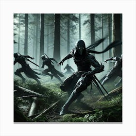 A Dynamic Scene Showing The Elemental Strike Team Canvas Print