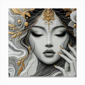 Geisha Creative Illustration Artwork 27 Canvas Print