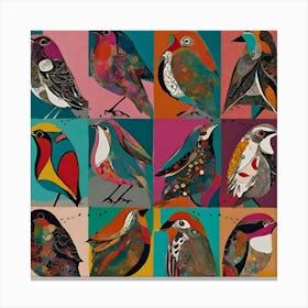 Birds Of A Feather patterns abstract modern art Canvas Print