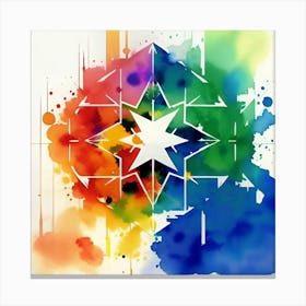 Rainbow Star Canvas Print