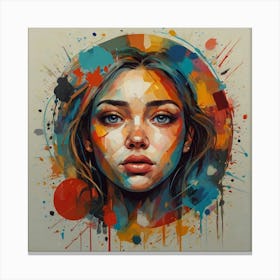 Girl With Paint Splatters Canvas Print