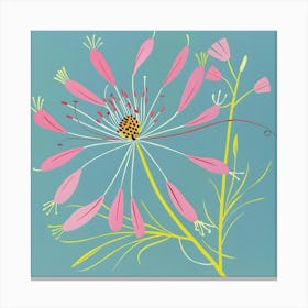 Love In A Mist 2 Square Flower Illustration Canvas Print