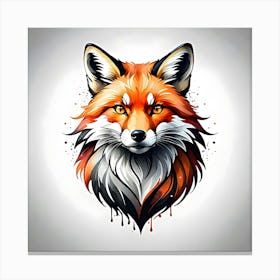 Fox Head Illustration Canvas Print