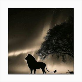 Silhouette Of A Lion Canvas Print