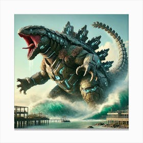 A High Tech, Sci Fi Depiction Of A Massive, Heavil Canvas Print