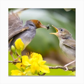 Two Birds In Flight Canvas Print