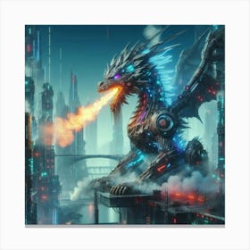 Futuristic Dragon 3 Canvas Print