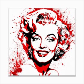 Marilyn Monroe Portrait Ink Painting (27) Canvas Print