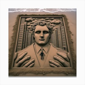 Sand Art,Legacy in Sand, Inspired by René Magritte & MC Escher Canvas Print
