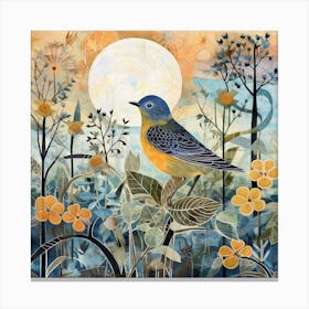 Bird In Nature Bluebird 4 Canvas Print