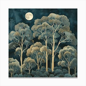 William Morris Inspired Night in the Woods Canvas Print