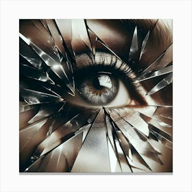Sad Eye In Broken Glass Canvas Print