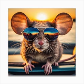 Friendly Rat In Sunglasses Canvas Print