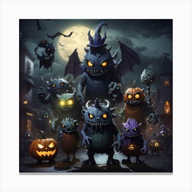 Halloween Monsters Canvas Print