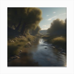 Stream In The Woods 30 Canvas Print