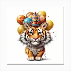 Birthday Tiger 9 Canvas Print