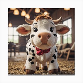 Cow In A Barn Canvas Print