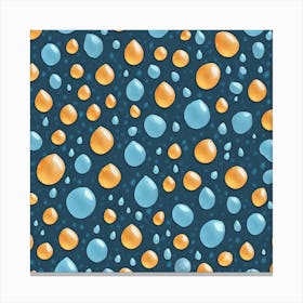 Seamless Pattern With Raindrops Canvas Print