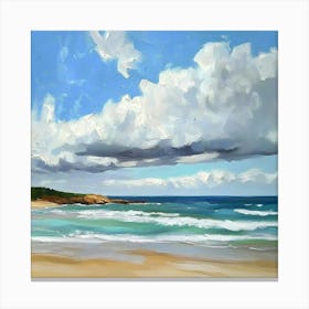 Cloudy Day At The Beach Canvas Print