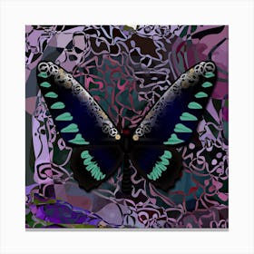 Mechanical Butterfly The Palawan Birdwing Techno Trogonoptera Trojana Dark Canvas Print