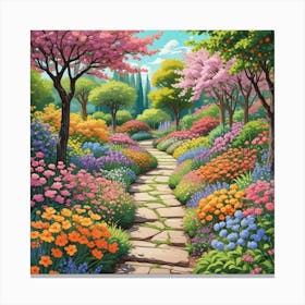 Into The Garden Ai Art Wall Art Design Illustration (23) Canvas Print