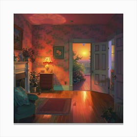 Sunset In The Living Room Canvas Print