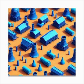 3d Rendering Of A City Canvas Print