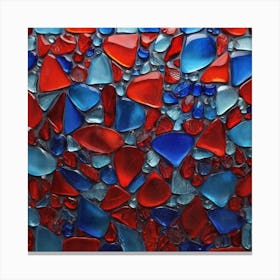 Red and blue glass pattern 1 Canvas Print