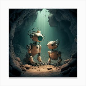 Robots In The Cave Canvas Print