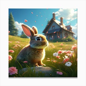 Rabbit In The Meadow 1 Canvas Print