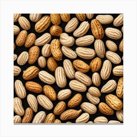 Peanuts On Black Background 5 Canvas Print