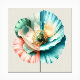 Spectrum of Elegance Poppy Artwork discover 'Spectrum of Elegance,' a captivating poppy flower artwork, featuring a kaleidoscope of colors including metallic red, bold blue, and vibrant green. Perfect for modern home decor, this piece embodies minimalist beauty and color symbolism, ideal for art enthusiasts and interior designers seeking unique floral prints Canvas Print
