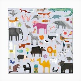 Menagerie of Animals Of The World Canvas Print