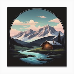 Cabin In The Mountains Canvas Print