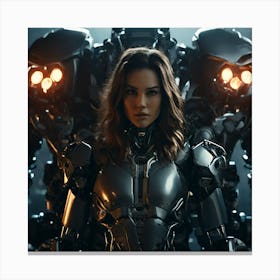 Girl In The Robot Suit Canvas Print