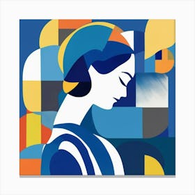 retro  matisse woman portrait  Canvas Print