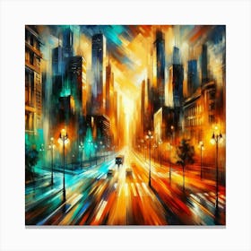 Cityscape At Night 2 Canvas Print